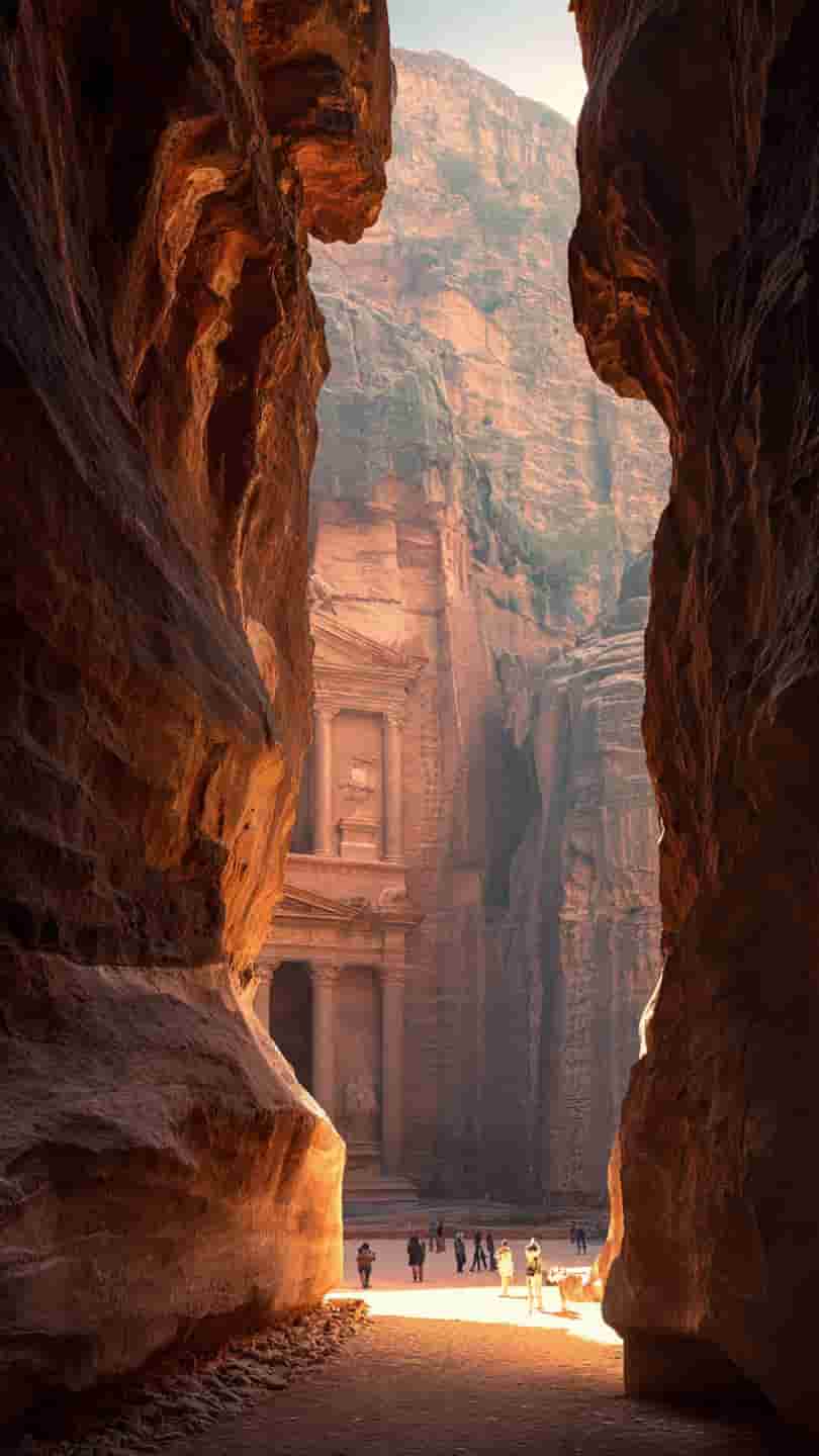 The Treasury Al Khazneh in the ancient city of Petra Jordan